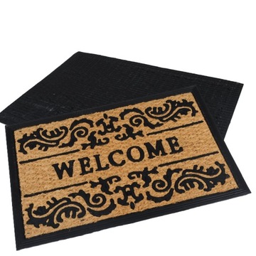 КОВрик КОКОСОВЫЙ РЕЗИНОВЫЙ 40x60 ДОБРО ПОЖАЛОВАТЬ