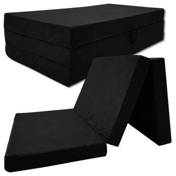 Materac turystyczny rozkładany fotel 180 x 65 x 7cm czarny