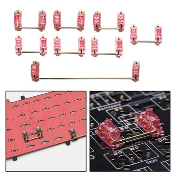Золотые ввинчивающиеся стабилизаторы для печатных плат 2U 6,25U Розовые стабилизаторы клавиатуры