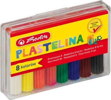 PLASTELINA SZKOLNA NIEBRUDZĄCA 8 KOLORÓW HERLITZ