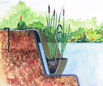 ОДНОРЯДНЫЙ ТЕКСТИЛЬНЫЙ КАРМАН ДЛЯ ВОДНЫХ РАСТЕНИЙ