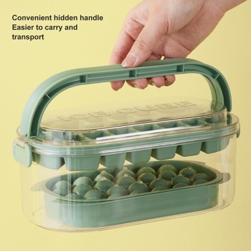 Лоток для кубиков льда с контейнером с крышкой, 2-слойные лотки RR