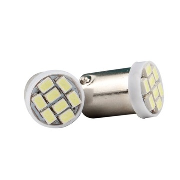 10x BIAŁA ŻARÓWKA BA9S T4W 8 LED 3020 1206 SMD 12V POSTOJÓWKA pozycja