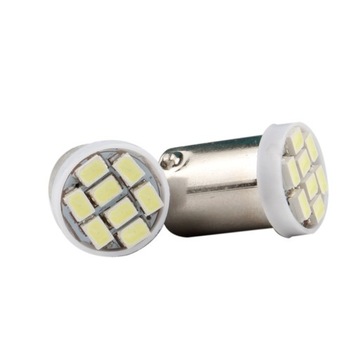 2x BIAŁA ŻARÓWKA BA9S T4W 8 LED 3020 1206 SMD 12V POSTOJÓWKA pozycja