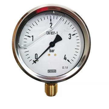 0-4BAR M20x1,5 Manometr glicerynowy 100mm WIKA 113.53.100 KFM M100R/G EN837