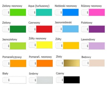 БУМАЖНЫЕ БРАЛЕТЫ TYVEK, ЦВЕТА, НАБОР 100 ШТ.