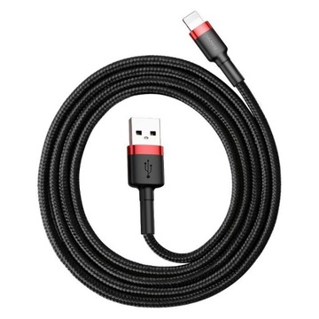 Baseus Kabel Lightning USB Baseus Cafule 2,4A 0.5m (czarno-czerwony) ]]