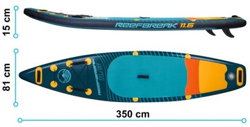 Deska SUP do pływania pompowana Paddle Reefbreak 350cm + wiosło i pompka