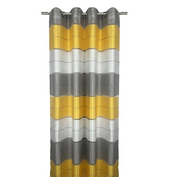 ZASŁONA NA PRZELOTKACH 140x250 PASY ŻÓŁTA