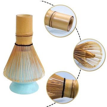 ZESTAW PĘDZEL DO HERBATY PODSTAWKA POD CHASEN DO MATCHY CERAMICZNA