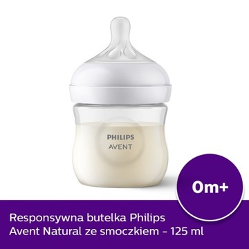 AVENT BUTELKA ANTYKOLKOWA NATURAL 3 RESPONSE 125ML 0M+ IMITUJĄCA PIERŚ MAMY