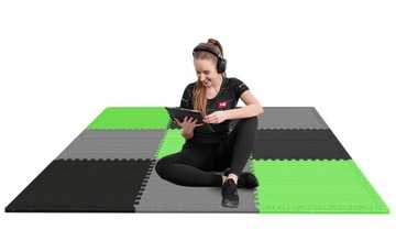 Mata puzzle piankowa EVA do ćwiczeń pod sprzęt wytrzymała wodoodporna 9szt