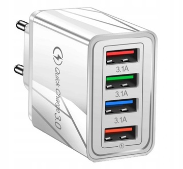 БЫСТРАЯ ЗАРЯДКА 3.0 БЫСТРОЕ СЕТЕВОЕ ЗАРЯДНОЕ УСТРОЙСТВО 4x USB