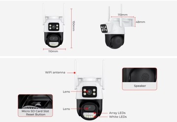 ВНЕШНЯЯ КАМЕРА С ПЕРЕКЛЮЧЕНИЕМ WIFI, 9 МП, 8-кратный ЗУМ, ICSEE ULTRA HD