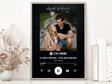 РАМКА ПОСТЕРА С ВАШИМ ФОТО ПЕСНЯ SPOTIFY А4