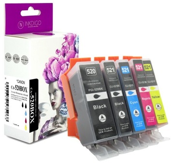 5xTusz PGI-520 CLI-521 do drukarki CANON MP540 550