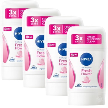 NIVEA Antyperspirant Fresh Flowe x4 Sztyft 50 ml