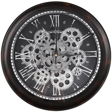 ZEGAR ścienny z ruchomym mechanizmem 35 cm ruchome koła zębate