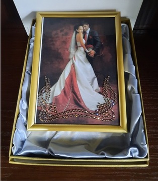 Фоторамка подарок на свадьбу, день рождения, Swarovski