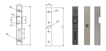 ANTRACYT 7016 L280 кассета с электрозащелкой для ворот забора