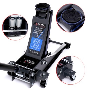 Низкопрофильный автоподъемник, крестовинный домкрат, 3 тонны, 75-510 мм ТА287