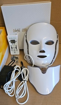 Светодиодная маска для лица и шеи, 7 цветов.