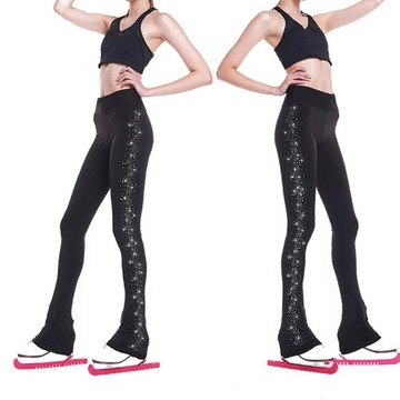 2 szt. Rajstopy do jazdy na łyżwach Kryształowe błyszczące spodnie Łyżwiarstwo figurowe Skinny