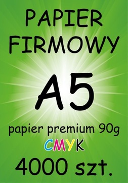 PAPIER FIRMOWY LISTOWNIK A5 offset PREMIUM 90g wysoka jakość! - 4000 sztuk