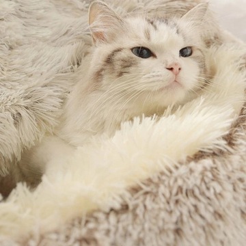 ПЛЮШЕВАЯ КРОВАТЬ ДЛЯ КОШКИ СОБАКИ, ТЁПЛЫЙ ДОМ, 40 см