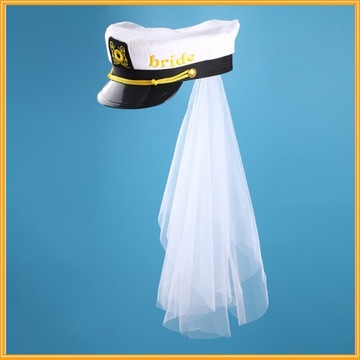 Ślubne nakrycie głowy Bride Bride Party Navy Kapelusz z nakryciem głowy