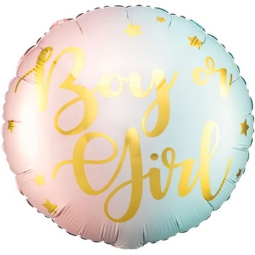 BALON foliowy BOY or GIRL gender reveal CHŁOPIEC