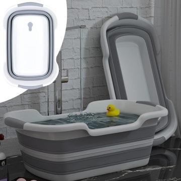 СКЛАДНАЯ СИЛИКОНОВАЯ ЧАША СО СЛИВОМ ДЛЯ БЕЛЬЯ