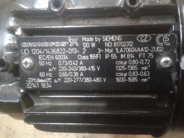 Двигатель Grundfos UD1204/1436822-0132 120Вт