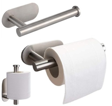 Uchwyt samoprzylepny papier toaletowy srebrny do WC loft