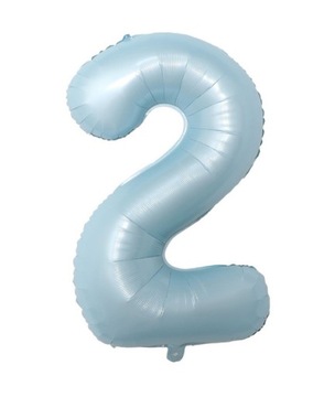 BALON FOLIOWY CYFRA 2 JASNY NIEBIESKI DUŻY XXL 100cm