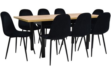 8 krzeseł SKANDYNAWSKICH WELUR i stół 80x140/220