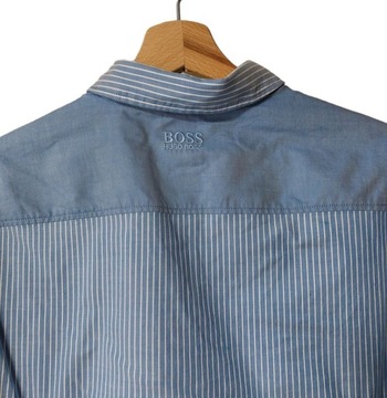 Hugo Boss niebieska koszula w paski defekt L