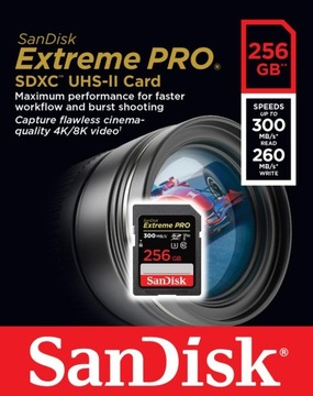 SanDisk Extreme Pro SDXC 256 ГБ 300/260 МБ UHS-II