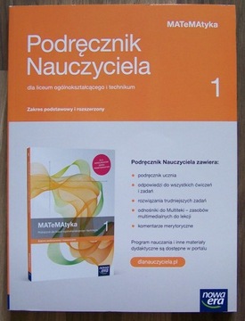 MATEMATYKA 1 PODRĘCZNIK NAUCZYCIELA PODSTAWOWY I ROZSZERZONY NOWA ERA