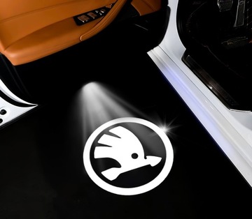 2x ПРОЕКТОР ЛОГОТИПА ŠKODA, УНИВЕРСАЛЬНЫЙ СВЕТОДИОДНЫЙ ДВЕРНОЙ ФОНАРЬ, 12 В, ВСЕ МОДЕЛИ