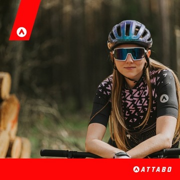 Koszulka rowerowa damska ATTABO Tevi WMNS czarny/różowy M LEKKA ODDYCHAJĄCA