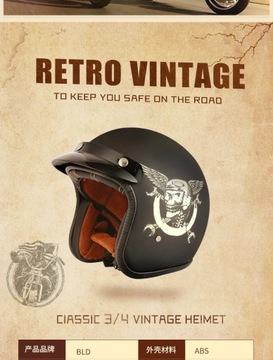2023 New Arrival Motorcycle Helmet Dot Approved Retro Motorcycle Capacete U