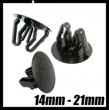 ZAŚLEPKI UNIWERSALNE CZARNE W OTWÓR 14-21mm 20szt