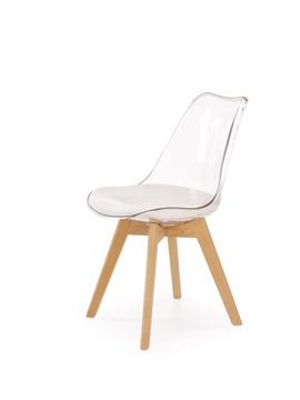 KRZESŁO DREWNIANE NOWOCZESNE PRZEŹROCZYSTE LOFT