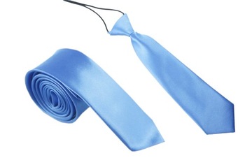 KOMPLET KRAWATÓW dla Taty i Syna MĘSKI I DZIECIĘCY JEANSOWY NIEBIESKI