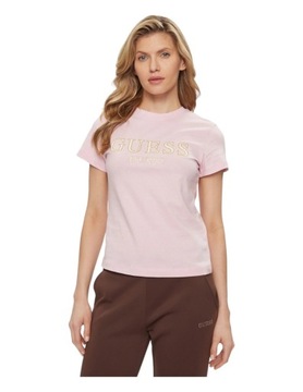 GUESS KOSZULKA DAMSKA T-SHIRT NYRA SS T-SHIRT RÓŻOWA r.M