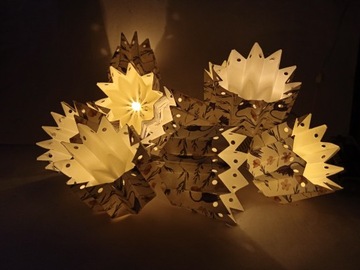 Papierowy łańcuch LED kwiaty