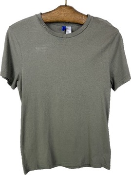 Koszulka damska t-shirt bluzka khaki oliwkowa basic luźna H&M r. S USA.