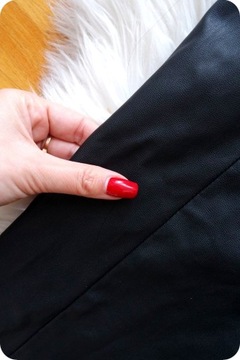 spodnie damskie skórzane czarne modne dorothy perkins 44 XXL śliczne