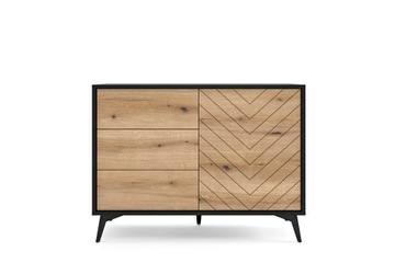 Nowoczesna komoda DIAMOND 104 cm dąb 3 szuflady